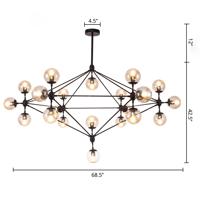 Lámpara de la red de diamantes de diamante de diamante industrial de vidrio bronceado de la sala de estar de la sala de estar iluminación