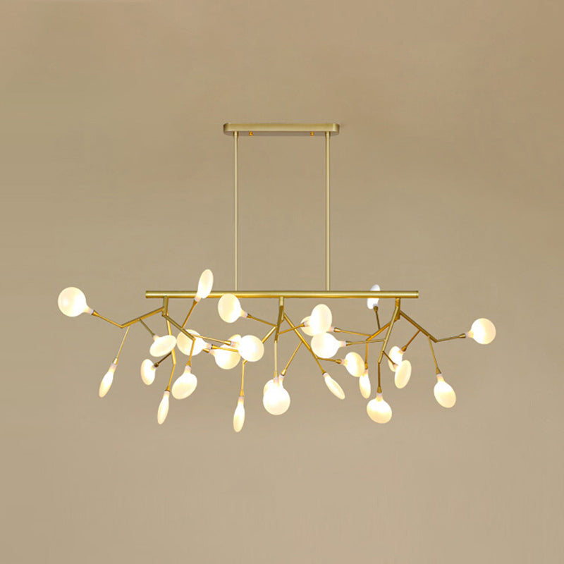 Minimalist Firefly Island Lamp Glass 27-Bulb Dining Room Suspended Lighting Fixture