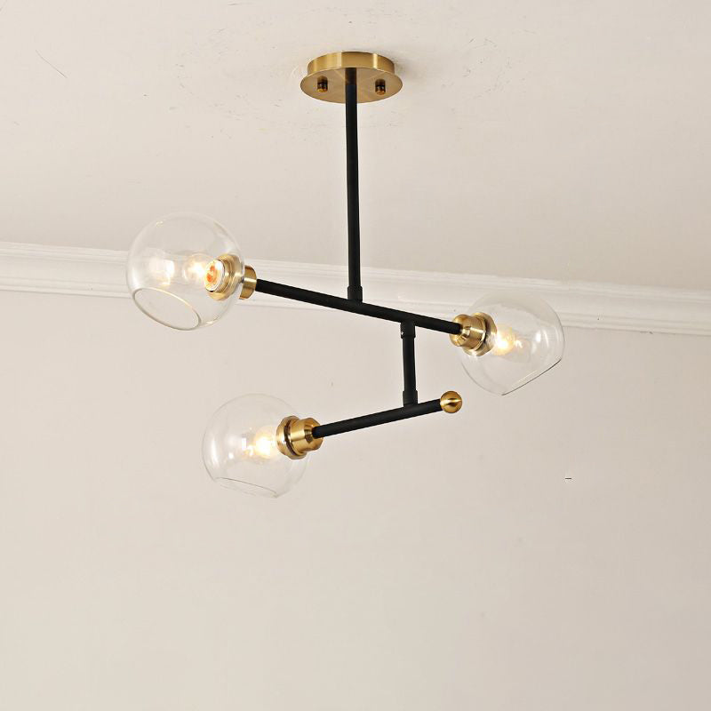 Iluminación colgante de cocina abierta Candelera de techo minimalista con sombra de vidrio de domo