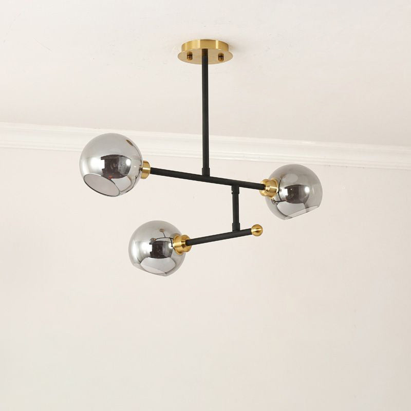 Iluminación colgante de cocina abierta Candelera de techo minimalista con sombra de vidrio de domo