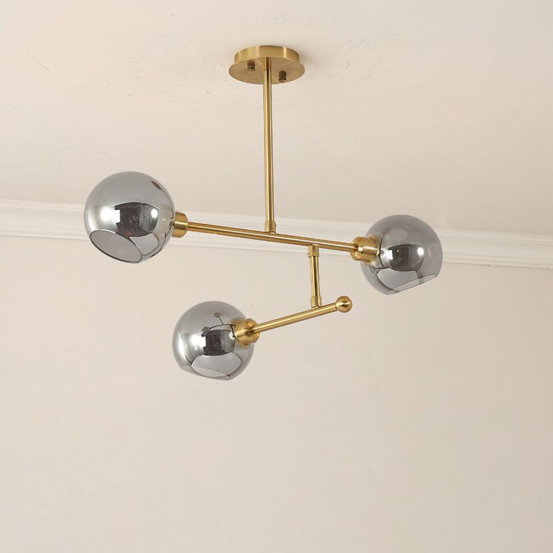 Iluminación colgante de cocina abierta Candelera de techo minimalista con sombra de vidrio de domo