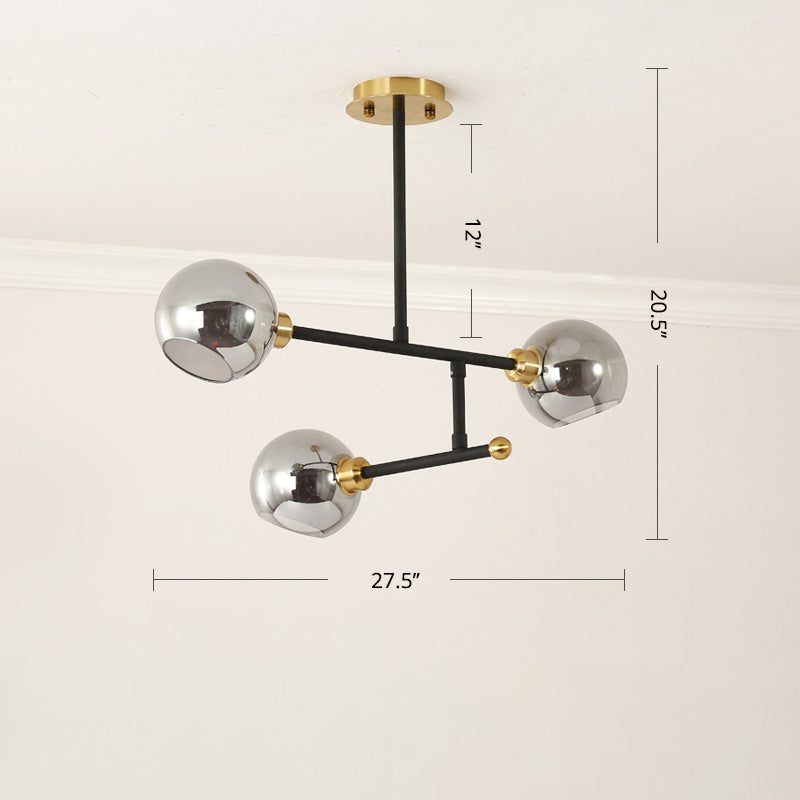 Iluminación colgante de cocina abierta Candelera de techo minimalista con sombra de vidrio de domo