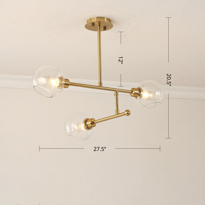 Iluminación colgante de cocina abierta Candelera de techo minimalista con sombra de vidrio de domo