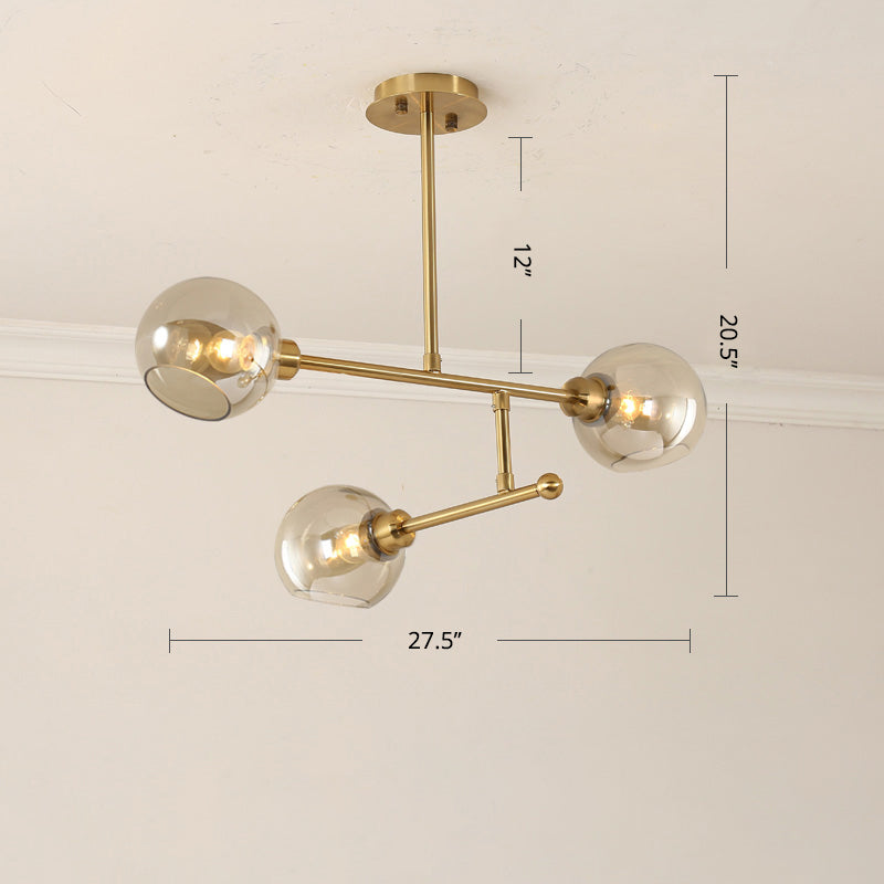 Iluminación colgante de cocina abierta Candelera de techo minimalista con sombra de vidrio de domo