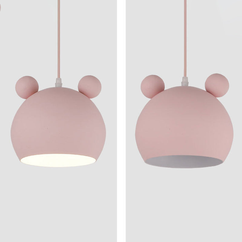 Metalen beren hoofd hanglamp plafondlamp cartoon hangende lamp armatuur voor de kleuterschool