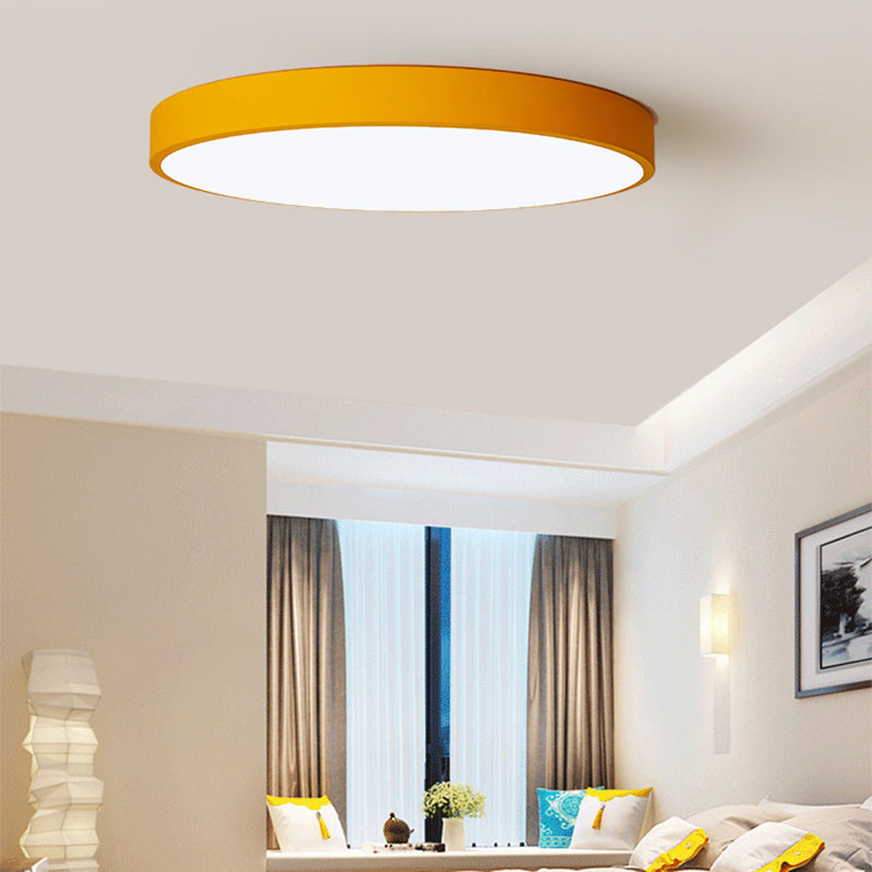 Ultradunne ronde inbouwlamp Macaron metalen kinderkamer LED-plafondmontagelamp