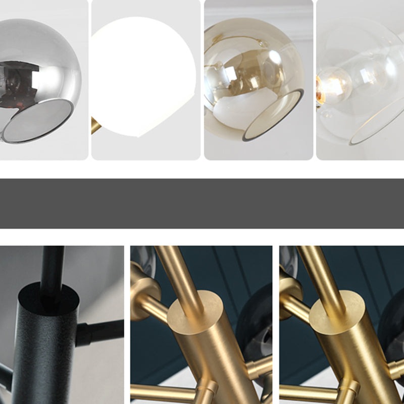 Lámpara colgada con cúpula de estilo de vidrio de estilo posmoderno accesorio de iluminación de lámpara