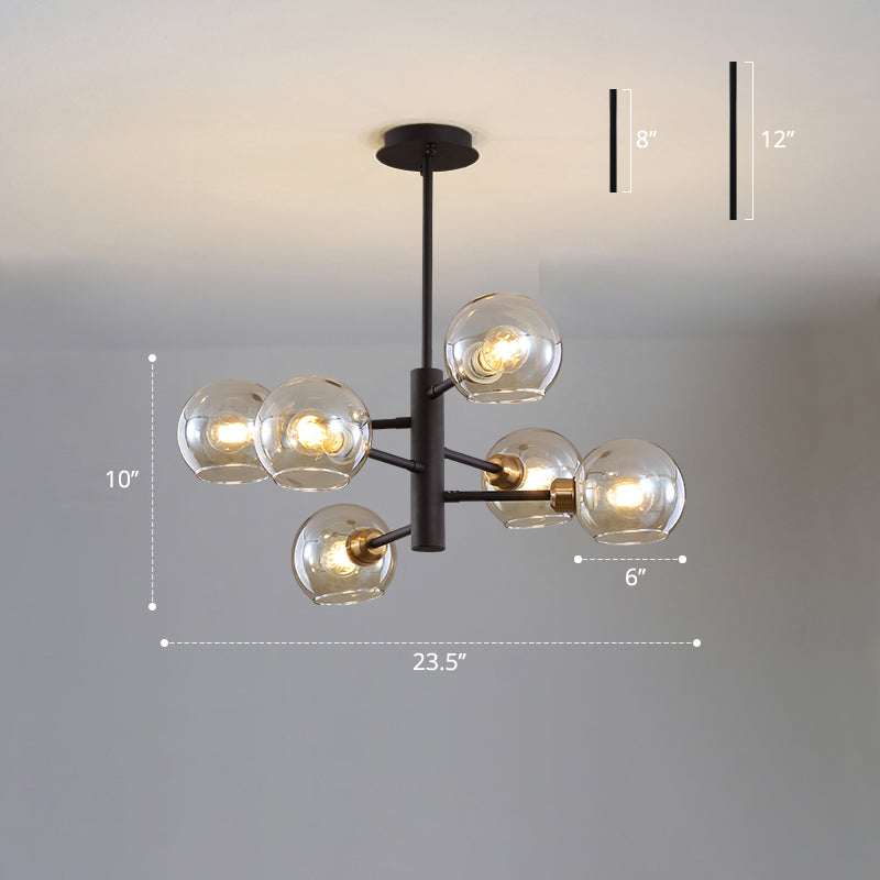 Lámpara colgada con cúpula de estilo de vidrio de estilo posmoderno accesorio de iluminación de lámpara