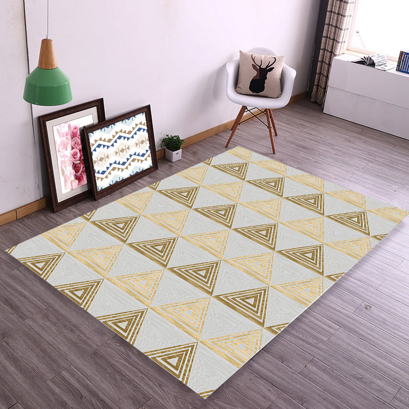 Contemporary Parlor Rug Multicolored Geo Pattern Indoor Rug Non-Slip Backing Pet Friendly Area Carpet