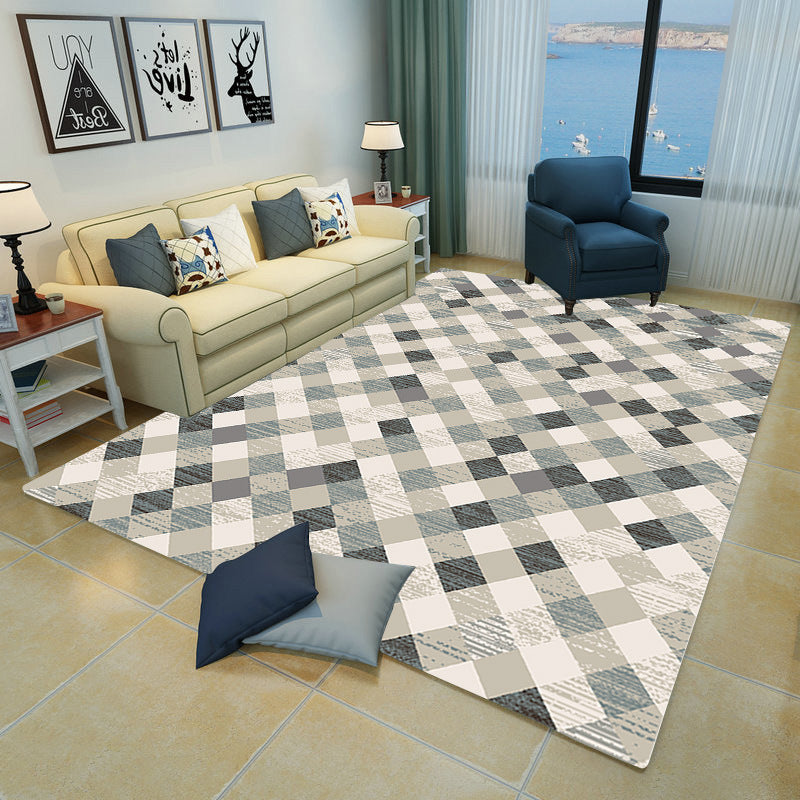 Contemporary Parlor Rug Multicolored Geo Pattern Indoor Rug Non-Slip Backing Pet Friendly Area Carpet