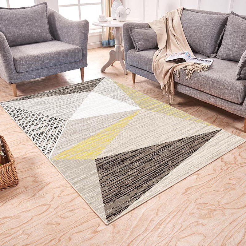 Calming Geo Printed Rug Multicolored Polyster Area Carpet Non-Slip Backing Stain-Resistant Area Rug for Living Room