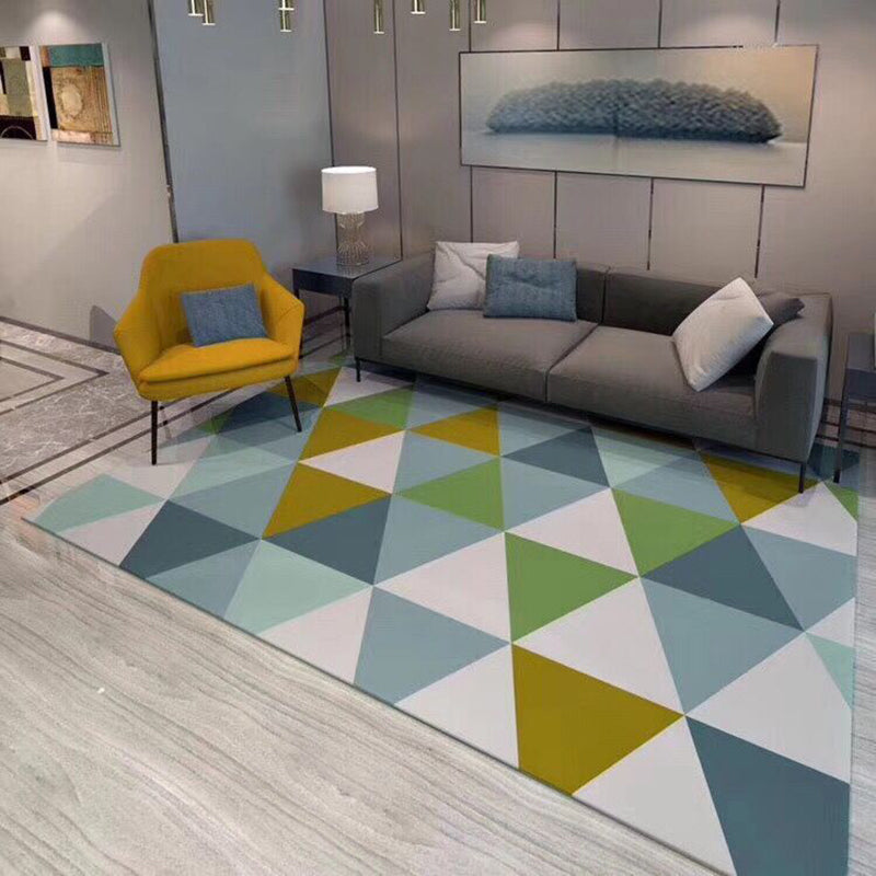 Minimalist Geometric Printed Rug Multi Color Polypropylene Area Carpet Non-Slip Backing Easy Care Indoor Rug for Parlor
