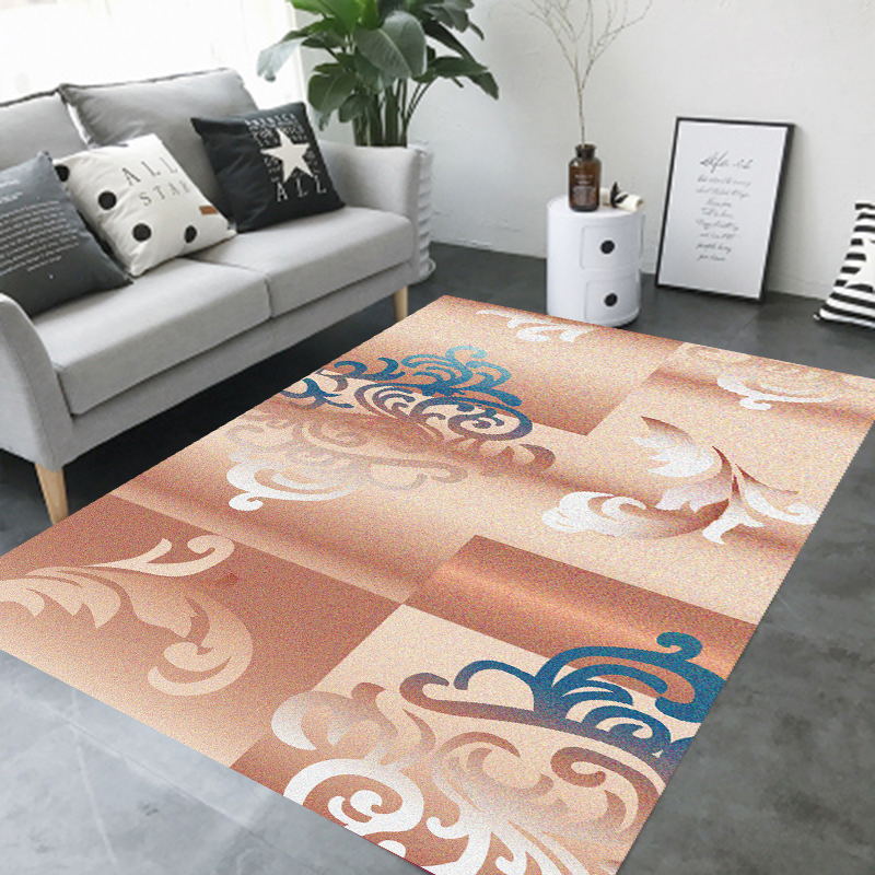 Minimalist Geometric Printed Rug Multi Color Polypropylene Area Carpet Non-Slip Backing Easy Care Indoor Rug for Parlor