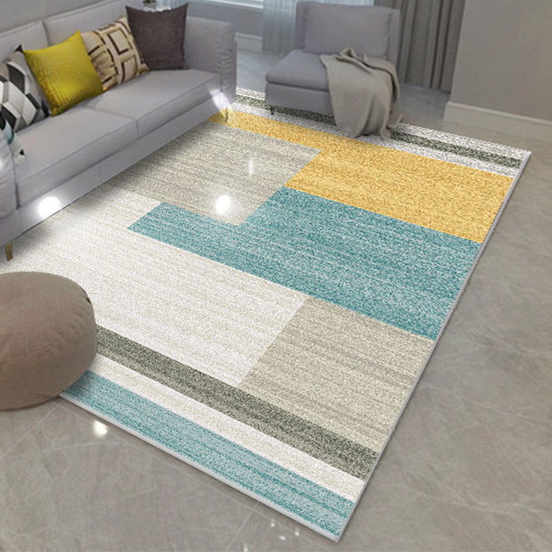 Comfort Geometric Printed Rug Multicolored Polyster Area Carpet Anti-Slip Backing Stain-Resistant Indoor Rug for Living Room