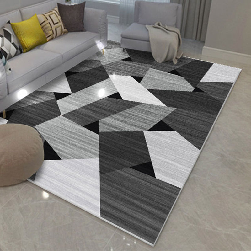 Comfort Geometric Printed Rug Multicolored Polyster Area Carpet Anti-Slip Backing Stain-Resistant Indoor Rug for Living Room