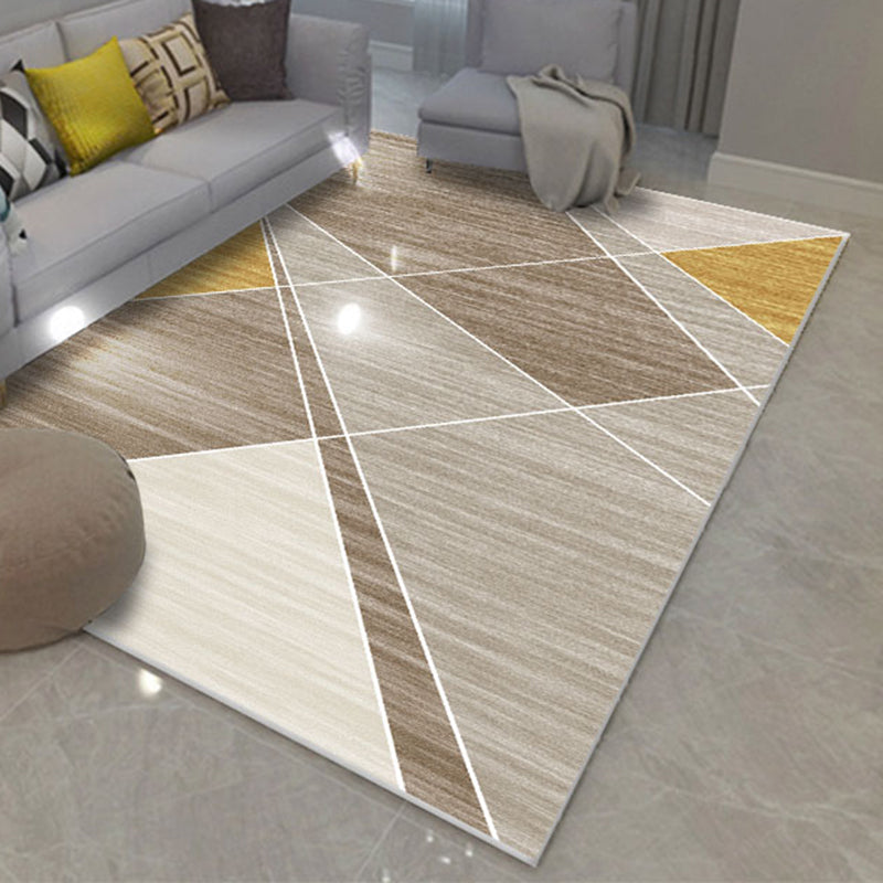Comfort Geometric Printed Rug Multicolored Polyster Area Carpet Anti-Slip Backing Stain-Resistant Indoor Rug for Living Room