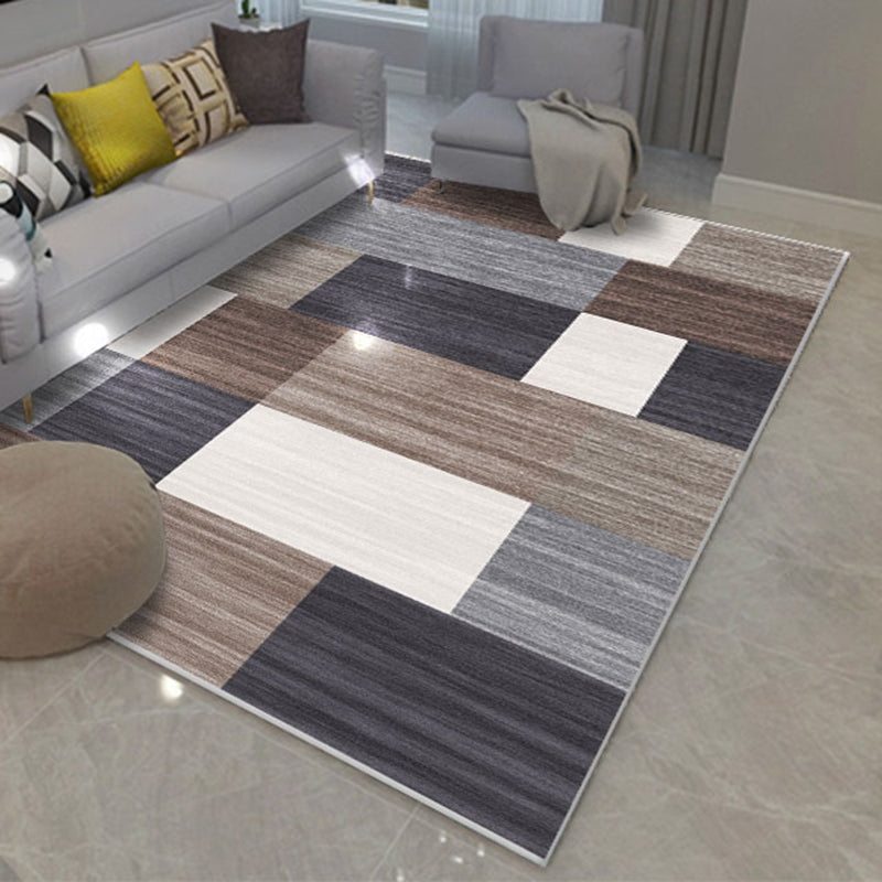 Comfort Geometric Printed Rug Multicolored Polyster Area Carpet Anti-Slip Backing Stain-Resistant Indoor Rug for Living Room