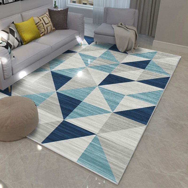 Comfort Geometric Printed Rug Multicolored Polyster Area Carpet Anti-Slip Backing Stain-Resistant Indoor Rug for Living Room