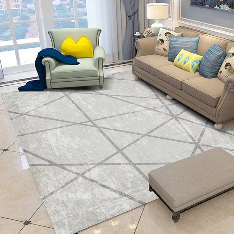 Multicolored Scandianvian Rug Polyster Geo Printed Indoor Rug Anti-Slip Backing Stain-Resistant Area Carpet for Decor