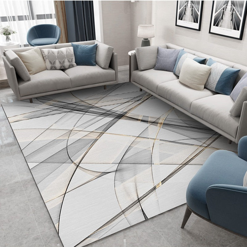 Multicolored Relaxing Rug Polypropylene Geo Printed Indoor Rug Anti-Slip Backing Stain-Resistant Area Carpet for Parlor