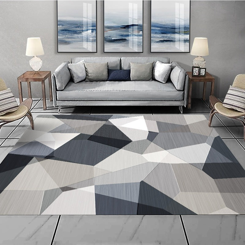 Multicolored Relaxing Rug Polypropylene Geo Printed Indoor Rug Anti-Slip Backing Stain-Resistant Area Carpet for Parlor