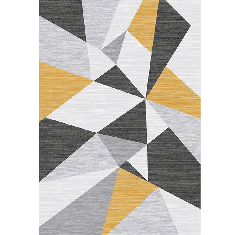 Casual Living Room Rug Multi Color Geo Printed Indoor Rug Anti-Slip Backing Washable Easy Care Area Carpet