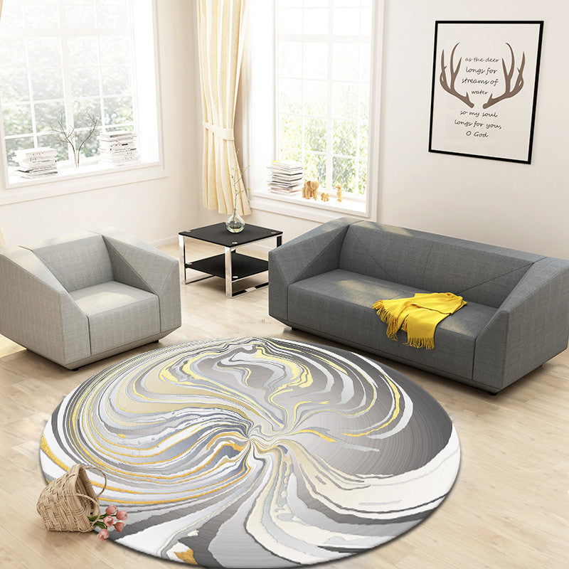 Scandinavian Geo Printed Rug Multi Color Polyster Area Carpet Pet Friendly Easy Care Area Rug for Decoration