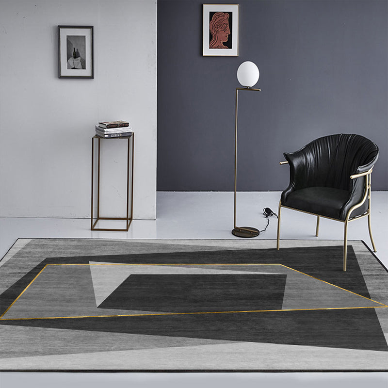 Multi Color Modern Rug Polyster Geo Printed Indoor Rug Anti-Slip Stain-Resistant Area Carpet for Living Room