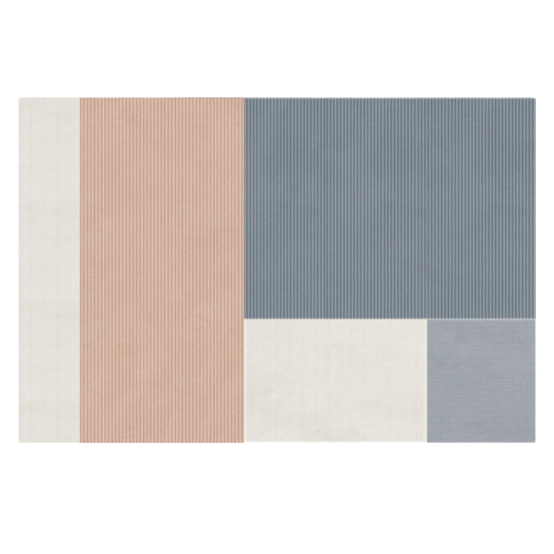 Multi Color Funky Rug Polypropylene Geo Pattern Indoor Rug Anti-Slip Backing Stain-Resistant Carpet for Living Room