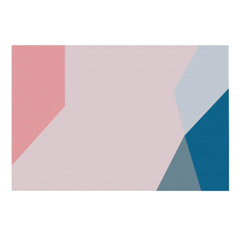 Multi Color Funky Rug Polypropylene Geo Pattern Indoor Rug Anti-Slip Backing Stain-Resistant Carpet for Living Room