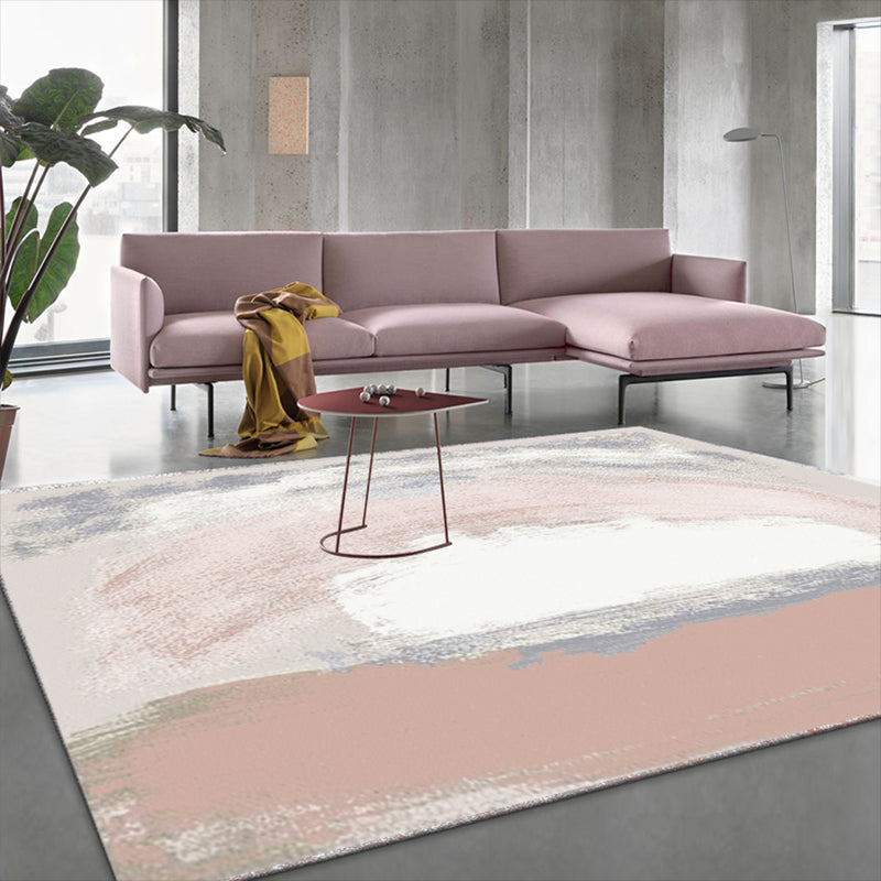 Multi Color Funky Rug Polypropylene Geo Pattern Indoor Rug Anti-Slip Backing Stain-Resistant Carpet for Living Room