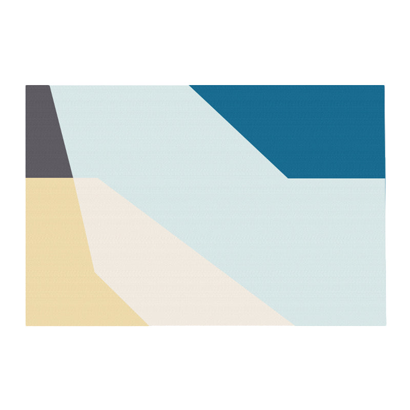 Multi Color Funky Rug Polypropylene Geo Pattern Indoor Rug Anti-Slip Backing Stain-Resistant Carpet for Living Room