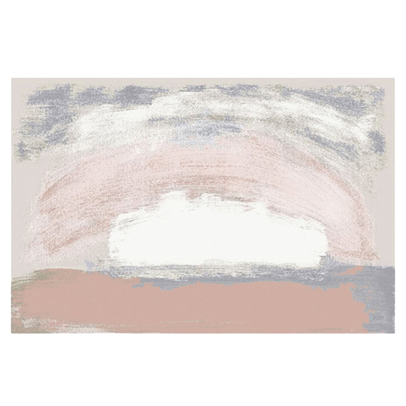 Multi Color Funky Rug Polypropylene Geo Pattern Indoor Rug Anti-Slip Backing Stain-Resistant Carpet for Living Room