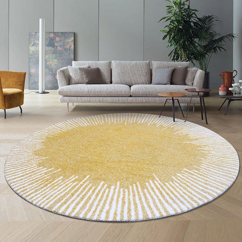 Nordic Stripe Printed Rug Multi Color Polyster Area Carpet Non-Slip Backing Machine Washable Indoor Rug for Bedroom