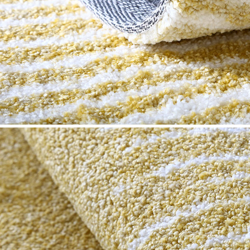 Nordic Stripe Printed Rug Multi Color Polyster Area Carpet Non-Slip Backing Machine Washable Indoor Rug for Bedroom
