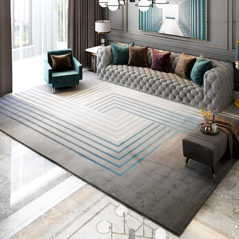 Scandianvian Living Room Rug Multi Color Geo Printed Area Carpet Synthetics Non-Slip Backing Stain-Resistant Rug