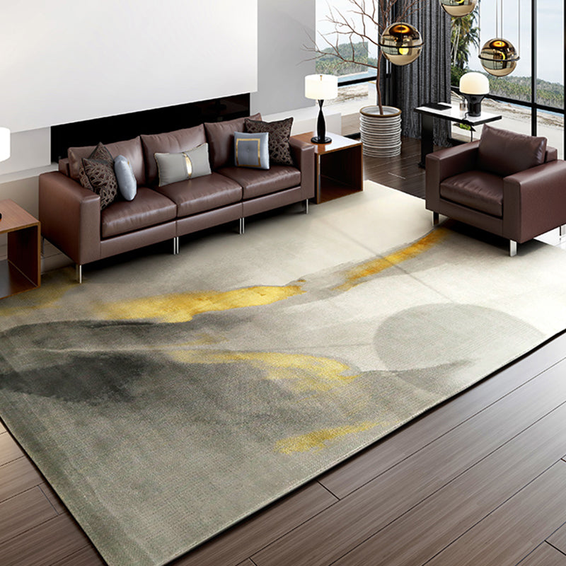 Scandianvian Living Room Rug Multi Color Geo Printed Area Carpet Synthetics Non-Slip Backing Stain-Resistant Rug