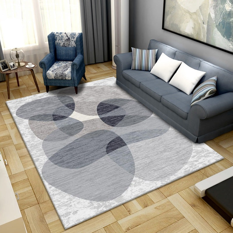 Simplicity Abstract Printed Rug Multicolor Polyster Area Carpet Non-Slip Backing Pet Friendly Indoor Rug for Parlor
