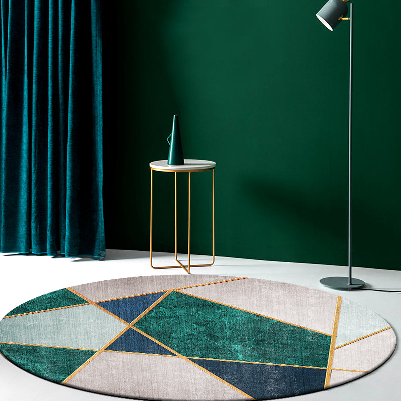 Novelty Decoration Rug Multi Color Geo Printed Area Carpet Synthetics Non-Slip Pet Friendly Washable Indoor Rug