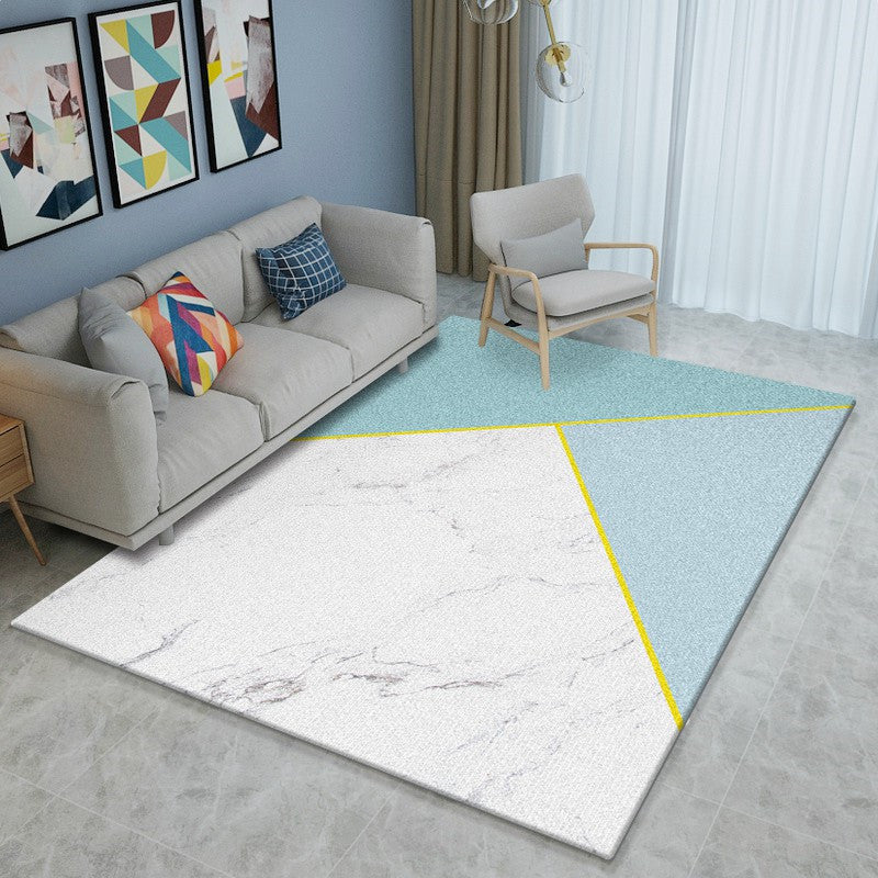 Relaxing Geometric Printed Rug Multi Color Synthetics Area Carpet Non-Slip Backing Pet Friendly Indoor Rug for Parlor