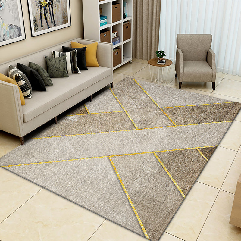 Mehrfarbiger moderner Teppich Polyster Geo bedrucktes Bereich Teppich nicht rutschfestes Backing Waschable Easy Care Indoor Teppich für Salon