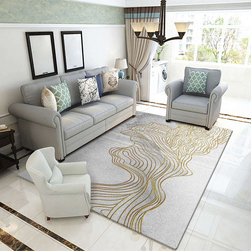 Multicolor Modern Rug Polyster Geo Printed Area Carpet Non-Slip Backing Washable Easy Care Indoor Rug for Parlor