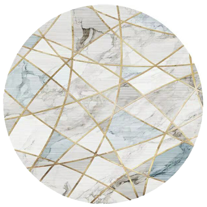 Minimalist Geometric Pattern Rug Multi Color Synthetics Area Carpet Pet Friendly Easy Care Indoor Rug for Bedroom