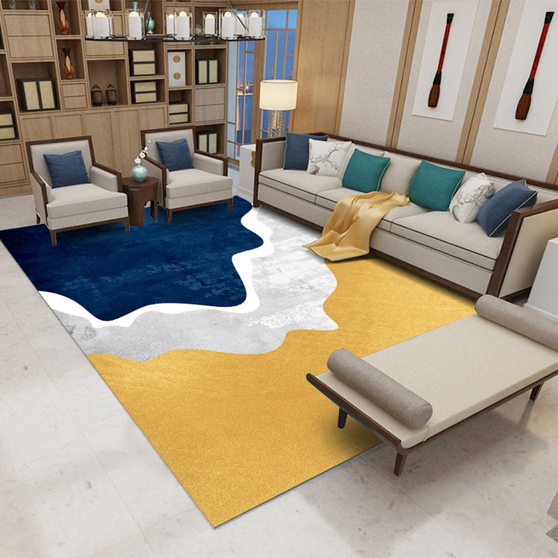 Trendy Farbblockteppich Multi-Farb-Polyster-Bereich Teppich Haustierfreundlich Easy Care-Flederal-resistenter Innenteppich für die Dekoration