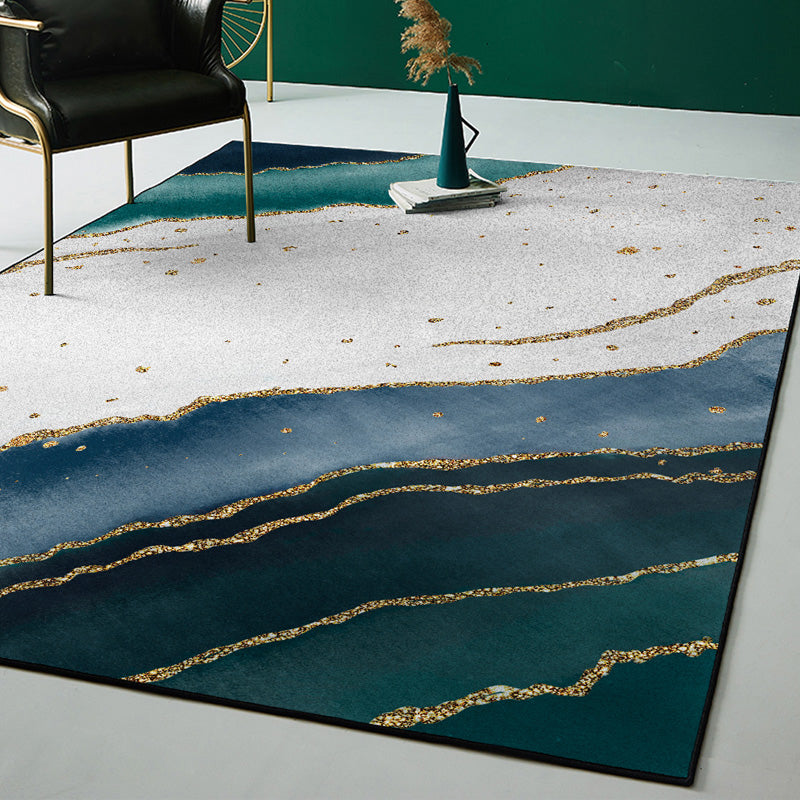 Novelty Living Room Rug Multi Colored Color Block Area Carpet Polyster Anti-Slip Backing Stain-Resistant Indoor Rug