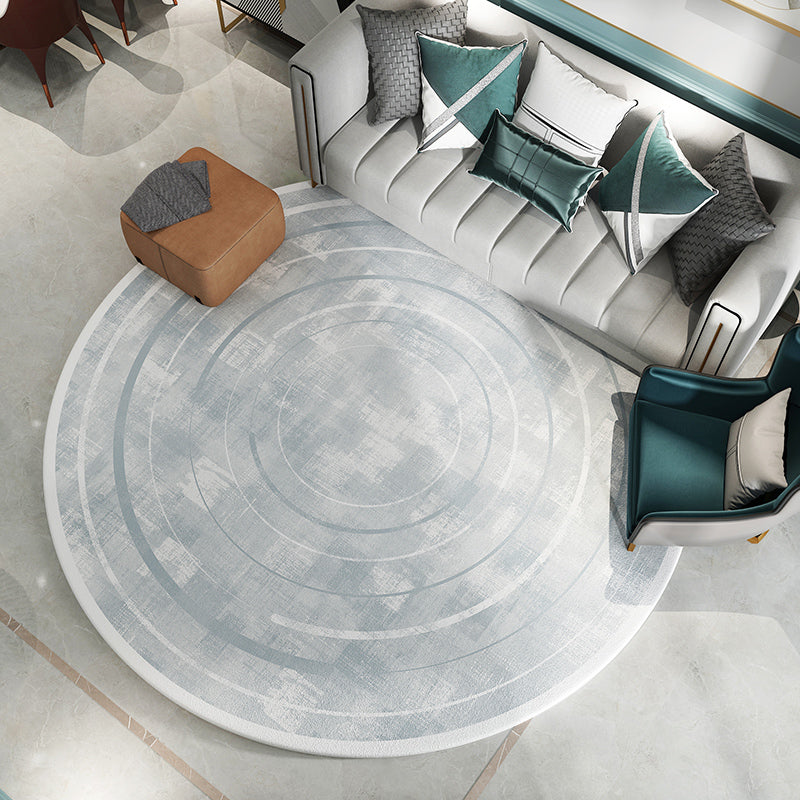 Modern Living Room Rug Multi Colored Geometric Printed Indoor Rug Anti-Slip Pet Friendly Area Carpet