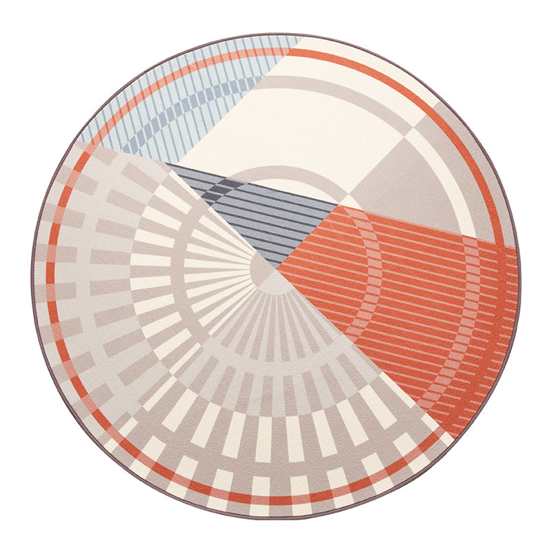 Modern Living Room Rug Multi Colored Geometric Printed Indoor Rug Anti-Slip Pet Friendly Area Carpet