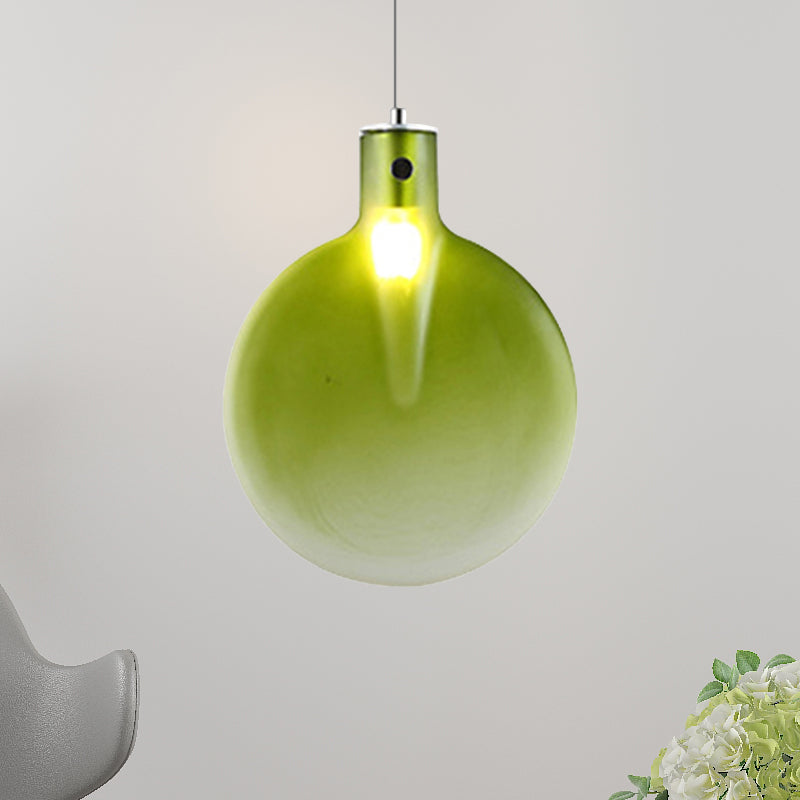 Bola de bola colgante de techo nórdico 1 marrón claro/verde/amarillo colgante de suspensión de vidrio para sala de estar