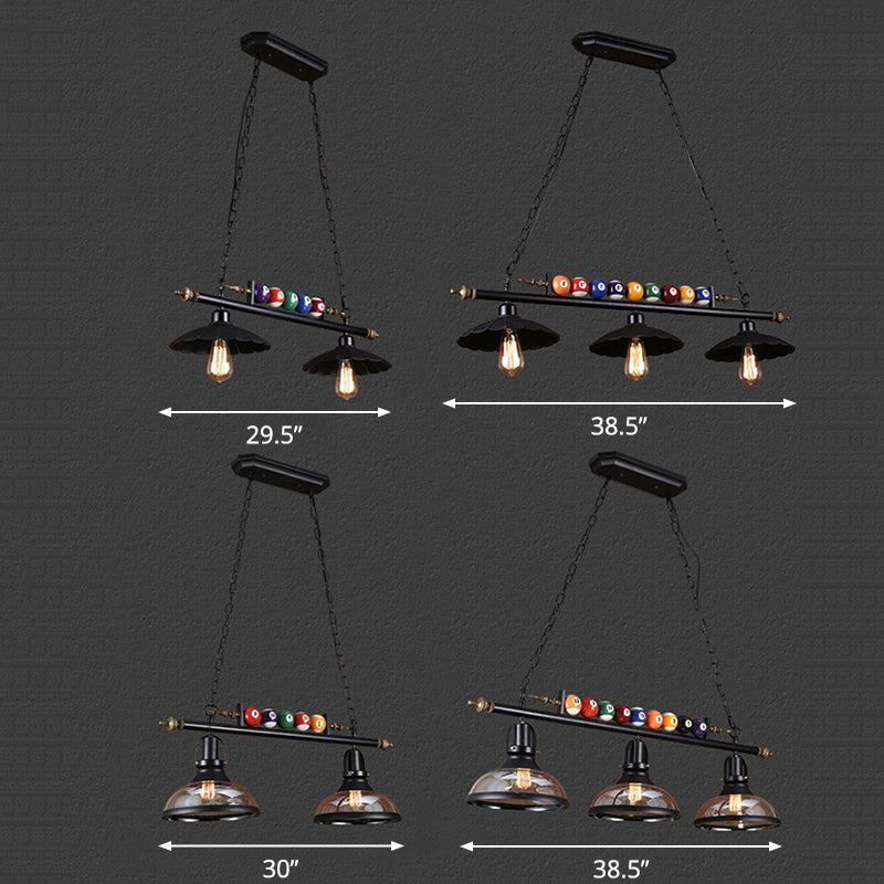 Billard Light Fixture Industrial Style Black Metal Island Pendentif For Restaurant