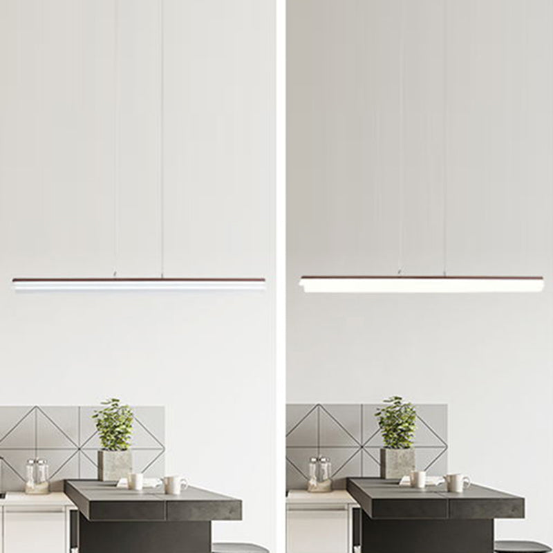 Bend Aluminum Pendant Light Fixture Simplicity Coffee LED Island Lamp for Dining Room